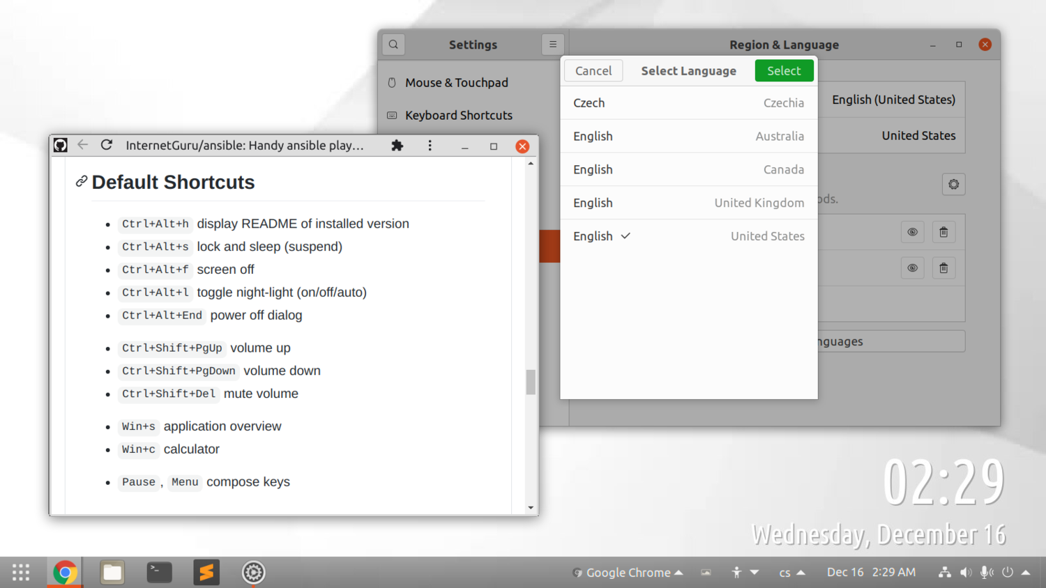 Basic functionality and environment setup